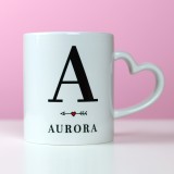 Tazza personalizzata Cuore - Iniziale