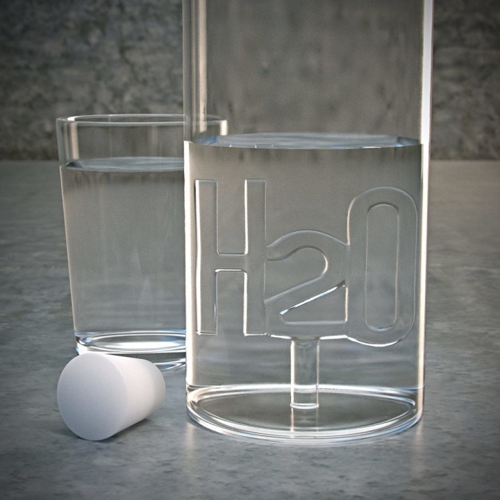 Bottiglia di vetro H2O