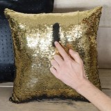 Cuscino paillettes oro