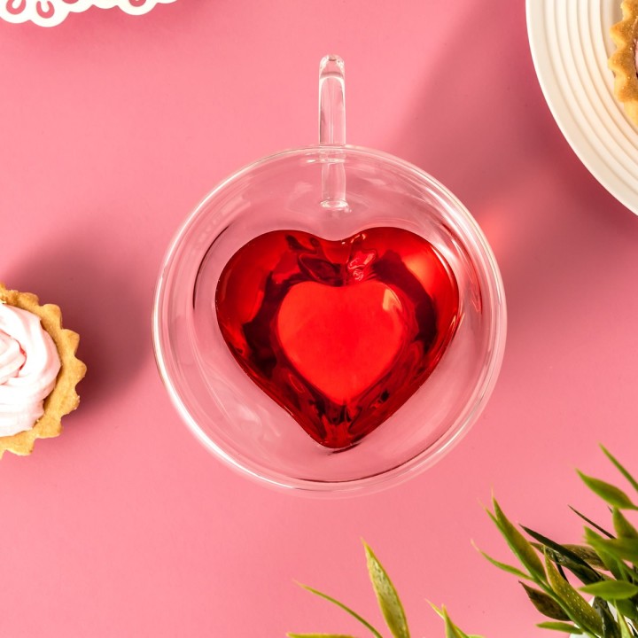 Tazze Cuore in vetro (set da 2)
