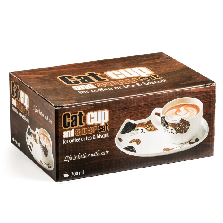 Tazza gatto con piattino