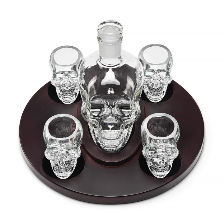 Decanter con bicchieri Teschio