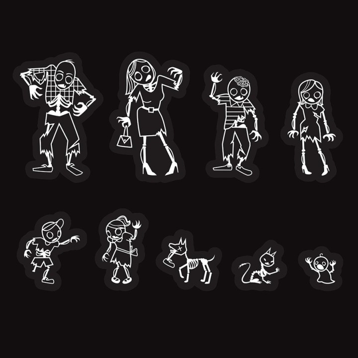 Adesivi Famiglia Zombie