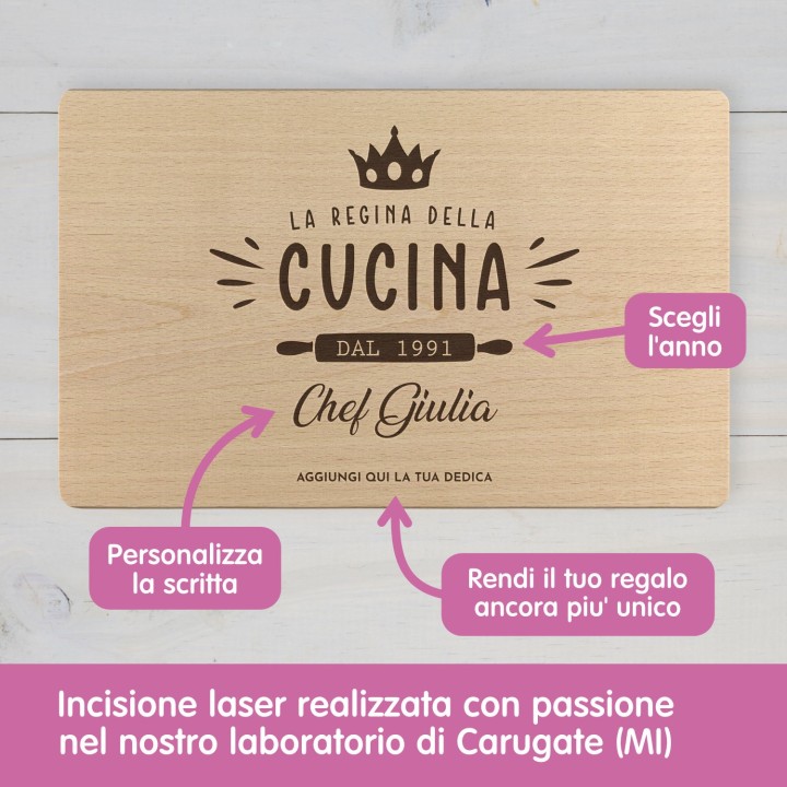 Tagliere personalizzato Regina della cucina
