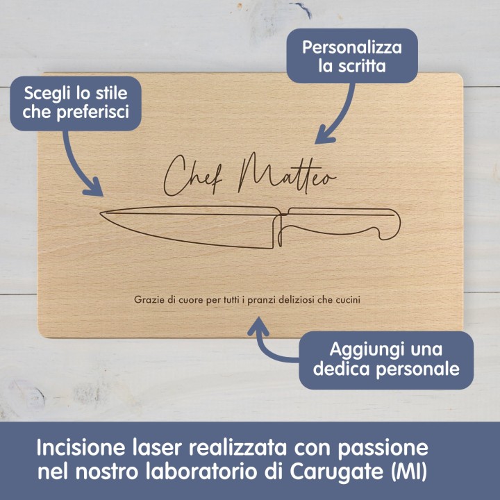 Tagliere personalizzato da Chef