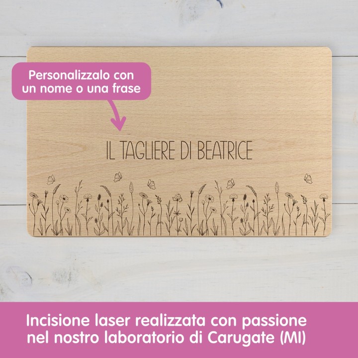 Tagliere personalizzato Prato fiorito