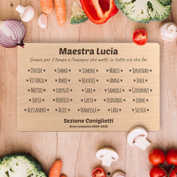 Tagliere personalizzato per Maestre Anno scolastico