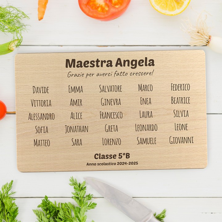 Tagliere personalizzato per Maestre Anno scolastico