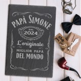 Piatto in ardesia personalizzato per Papà in stile Whisky