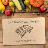 Tagliere personalizzato La cena sta arrivando