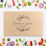 Tagliere personalizzato per coppie Fiori
