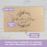 Tagliere personalizzato per coppie Fiori