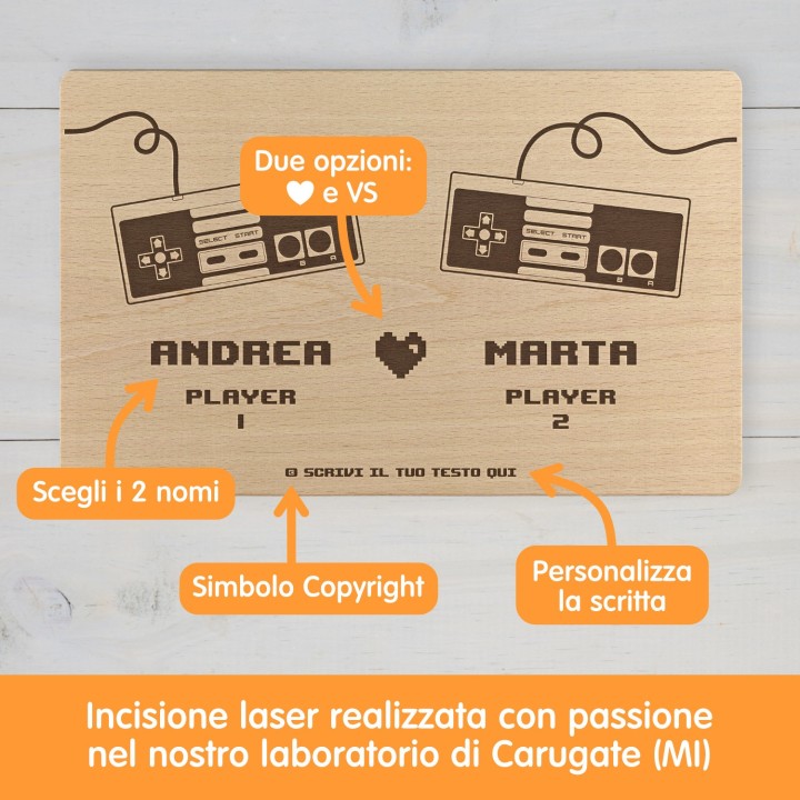 Tagliere personalizzato Multiplayer retrò