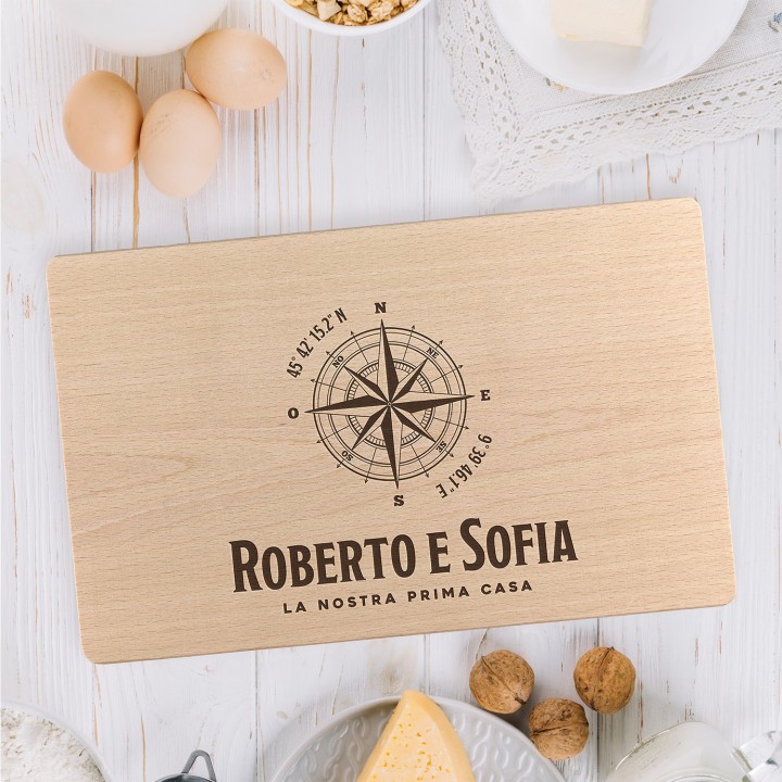Tagliere personalizzato Rosa dei Venti