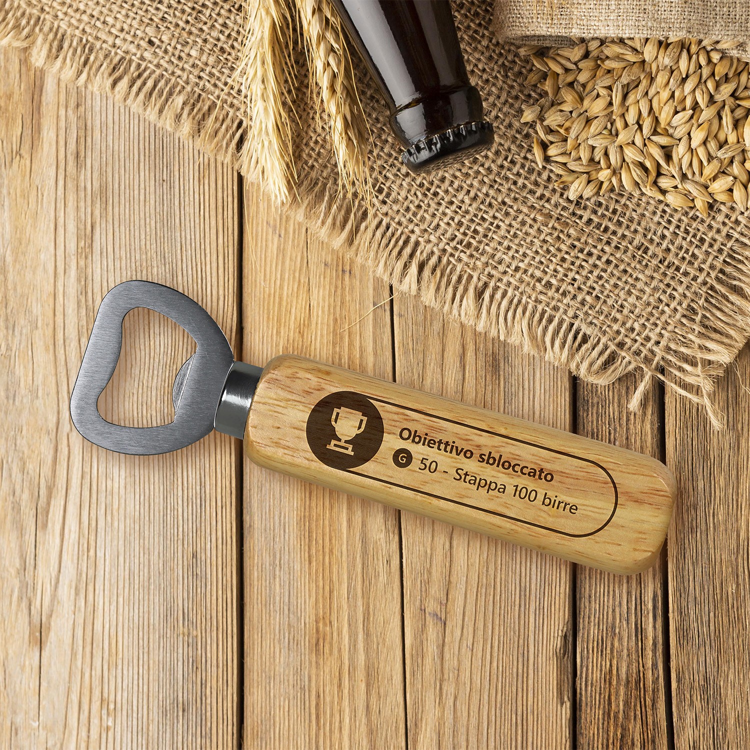 Apribottiglie personalizzato Obiettivo sbloccato