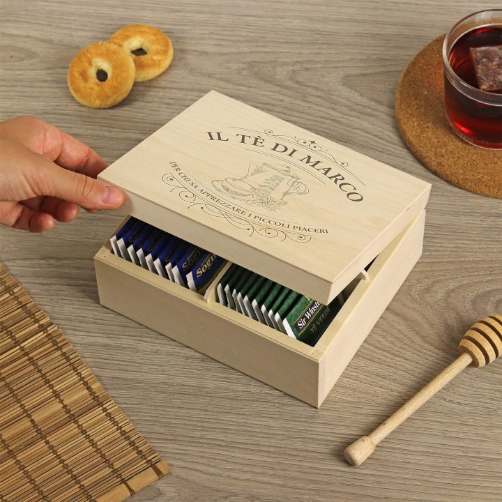 Scatola per il tè personalizzata - Teiera vintage