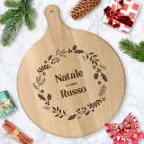 Tagliere personalizzato Natale in famiglia rotondo