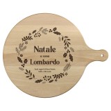 Tagliere personalizzato Natale in famiglia rotondo