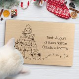 Tagliere natalizio personalizzato Albero di gatti