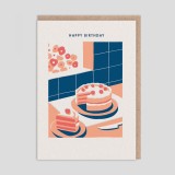 Biglietto di auguri torta di compleanno