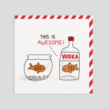 Biglietto di auguri Pesci rossi e Vodka