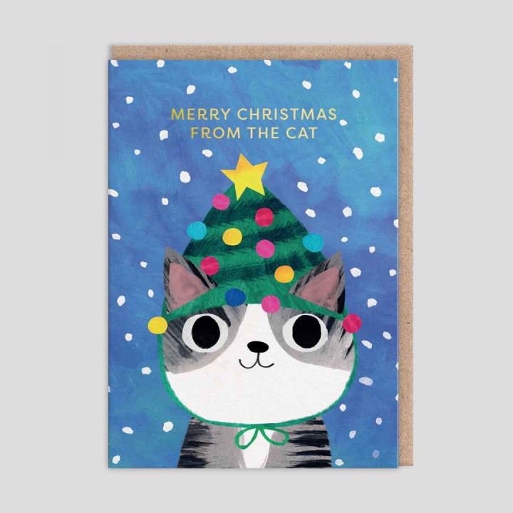 Biglietto di auguri Buon Natale dal gatto