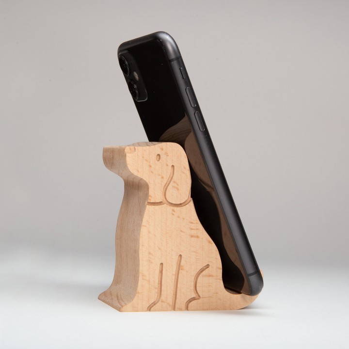Stand per smartphone Cane in legno