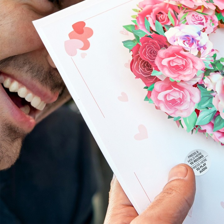 Biglietto di auguri romantico con dedica sonora