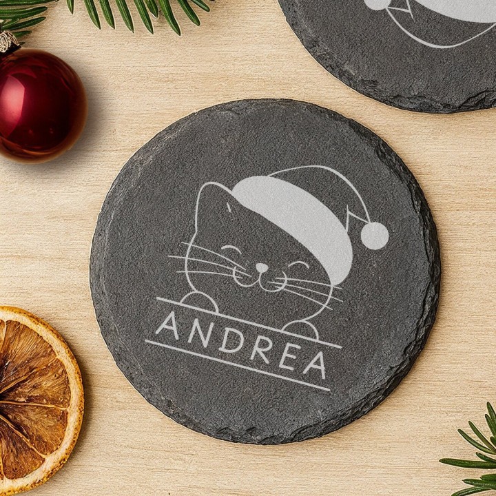 Sottobicchiere personalizzato Gatti natalizi