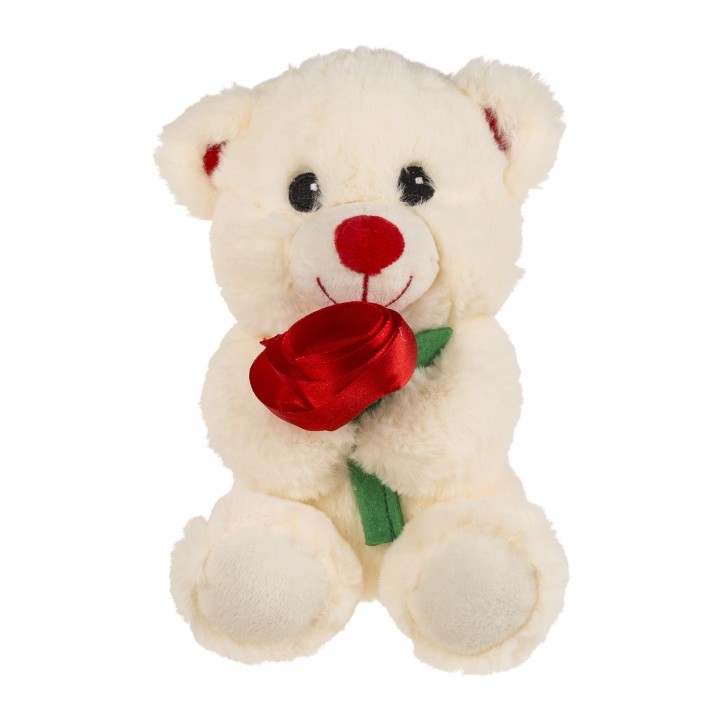 Orsetto di peluche con rosa