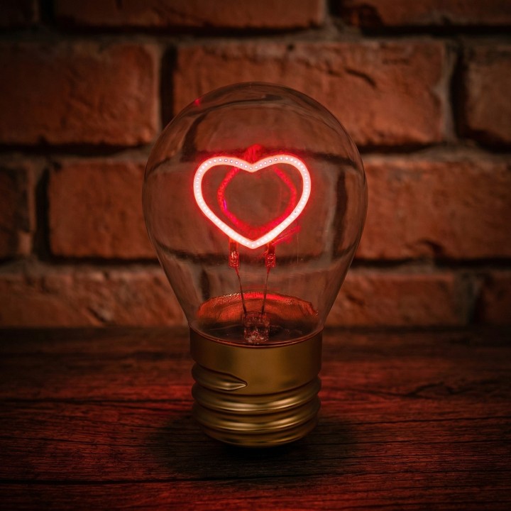 Lampadina senza fili - Cuore