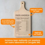 Tagliere personalizzato Valori nutrizionali del papà