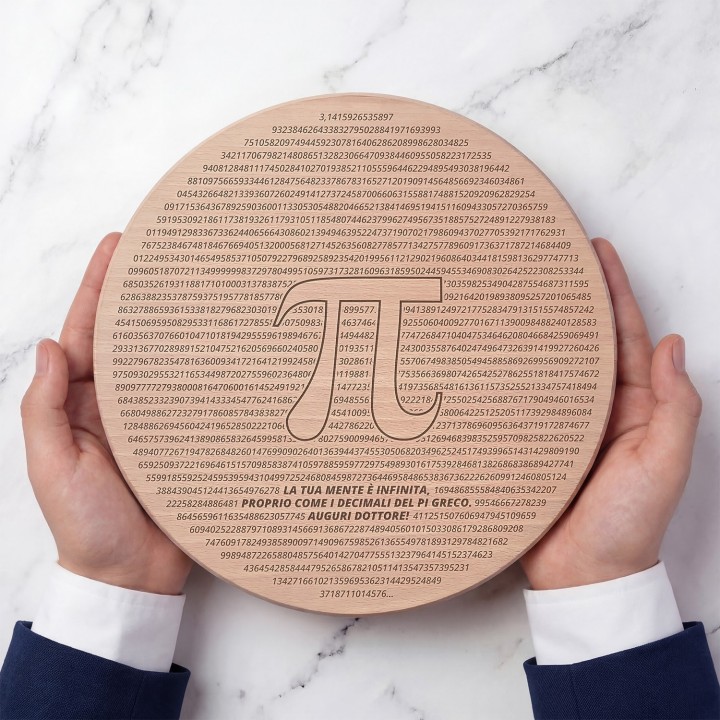 Tagliere personalizzato Pi Greco - rotondo