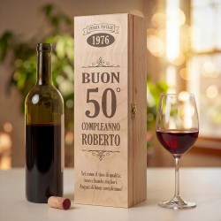 Cassetta per vino personalizzata per compleanno