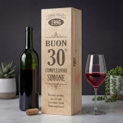 Cassetta per vino personalizzata per compleanno