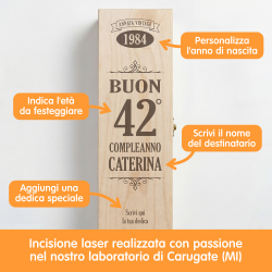 Cassetta per vino personalizzata per compleanno