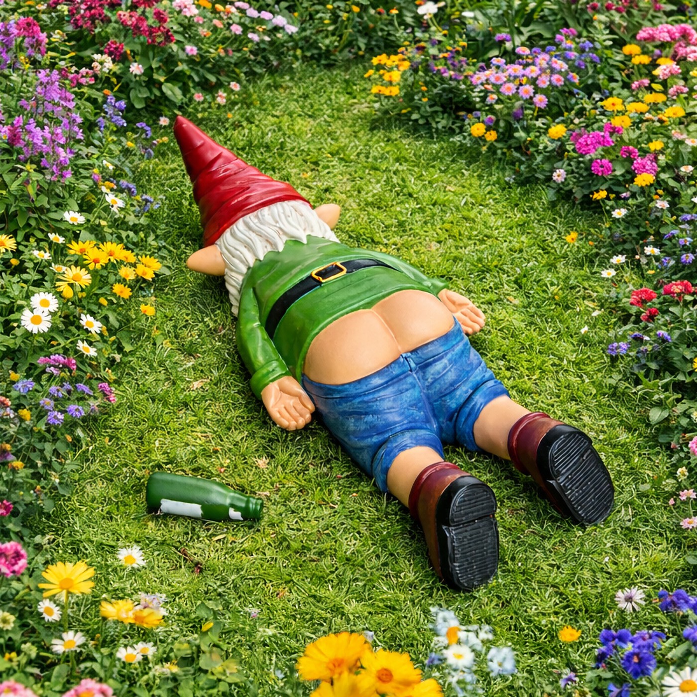 Nano da giardino ubriaco - Sdraiato