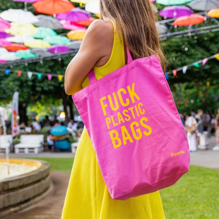 Borsa in cotone Fuck plastic bag