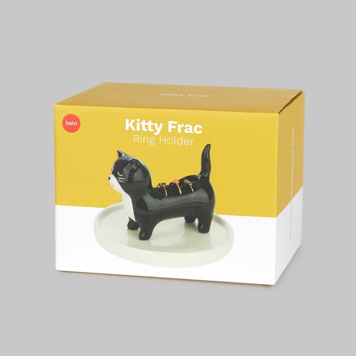 Gatto porta anelli in ceramica