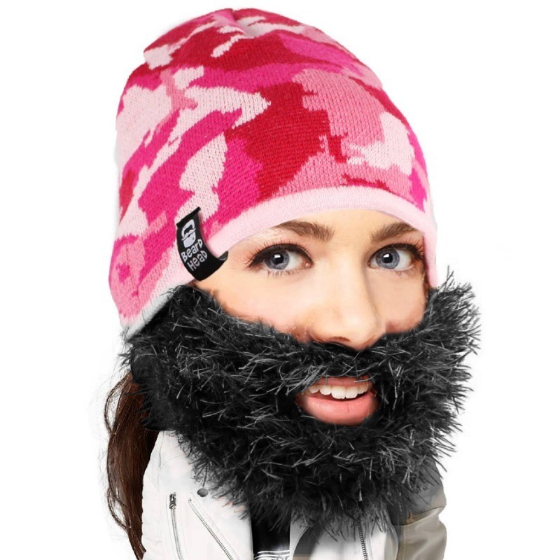 Cappello con barba cespuglioso mimetico rosa
