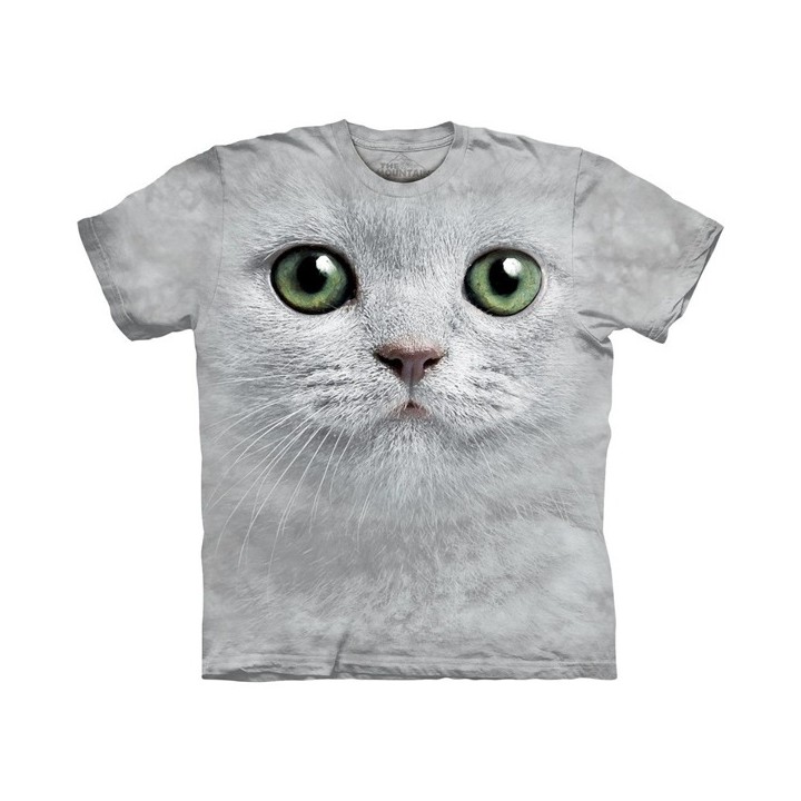 Maglietta Big Face Gatto Bianco