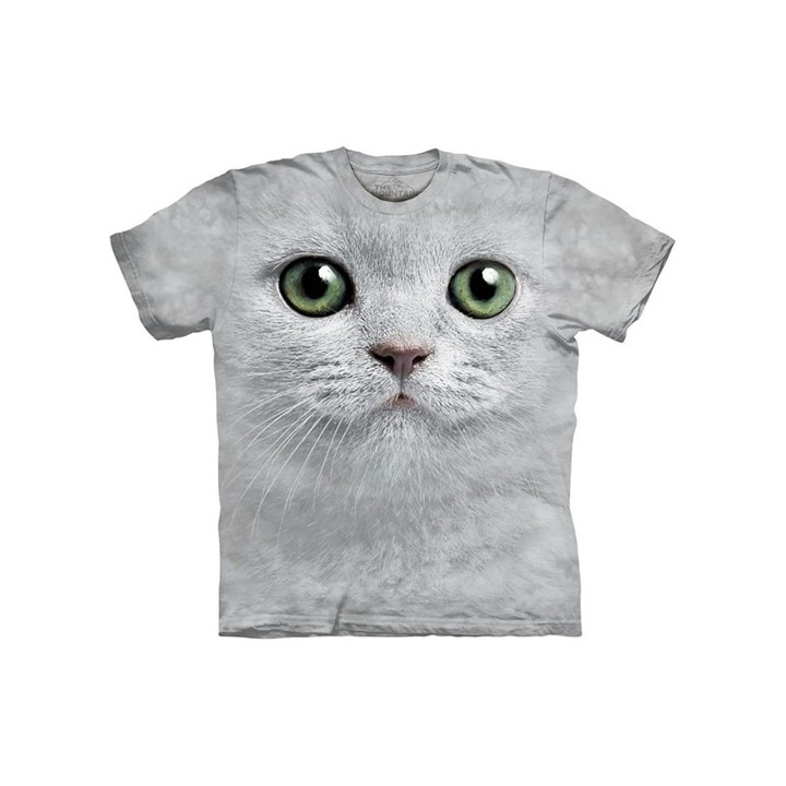 Maglietta Big Face Gatto Bianco - Bambino