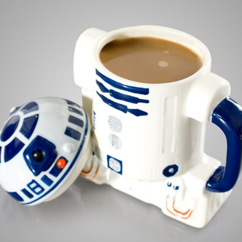 Mug con coperchio R2-D2 (aperto)