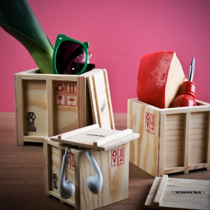 Container di legno portaoggetti