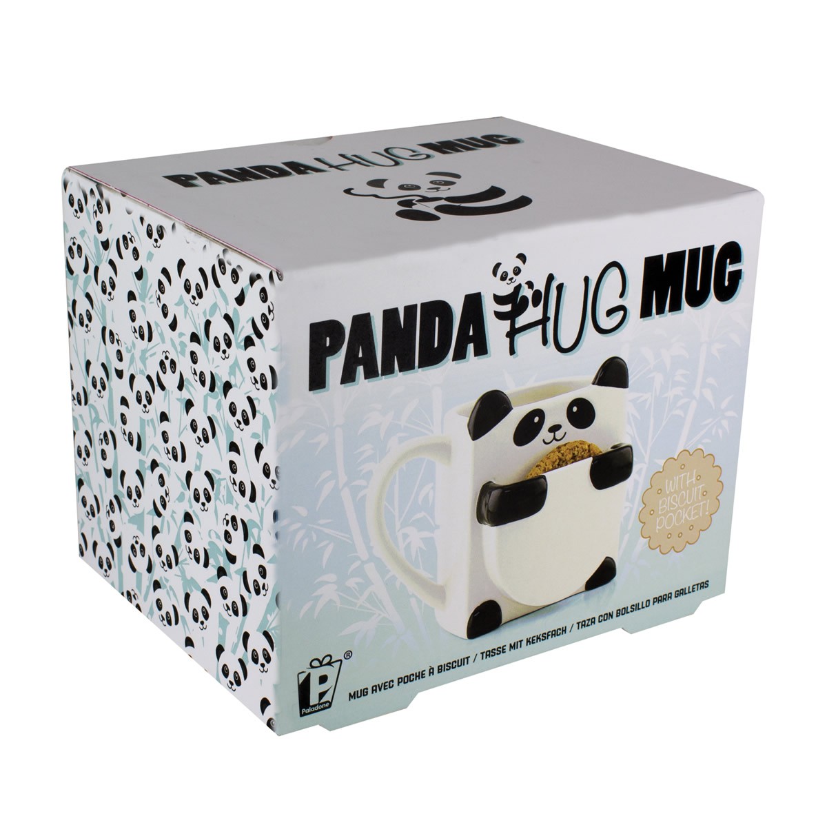 I-TOTAL Tazza in ceramica con porta biscotti Panda