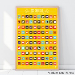 Poster 100 formaggi da mangiare