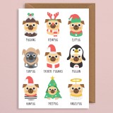 Biglietto di auguri Cagnolini di Natale