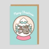 Biglietto di Natale Sfera di Pusheen