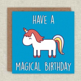 Biglietto di compleanno Unicorno Chibi