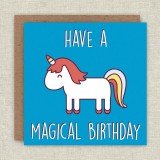 Biglietto di compleanno Unicorno Chibi